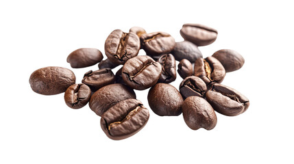 Coffee Beans Thrown  - Isolated On Transparent Background , Quality Enhanced With Ai 