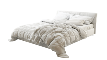 A Modern Bed , Ikea Style  , Isolated On Transparent Background - Quality Enhanced With Ai