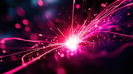Vibrant abstract image of electric energy with pink and blue tones, creating a dynamic and energetic atmosphere.