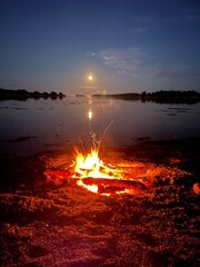 campfire on beach
