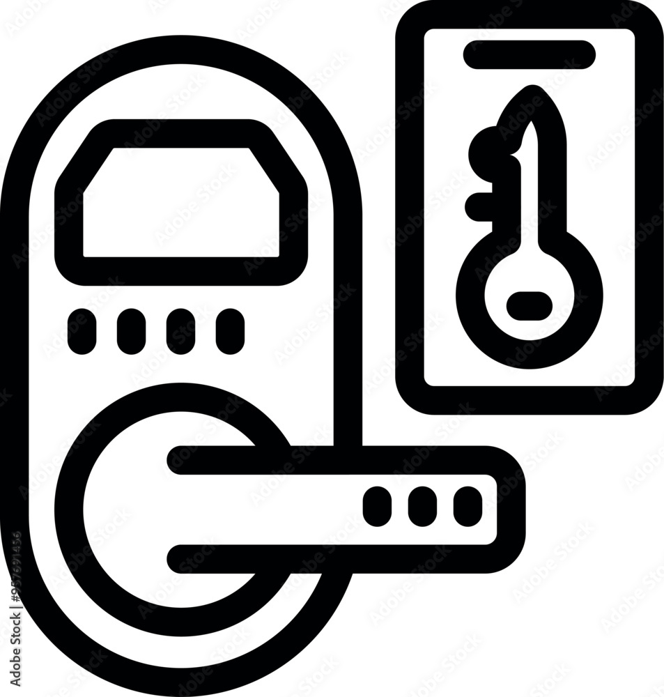 Poster digital door lock system using a keycard for entry, providing advanced security and access control