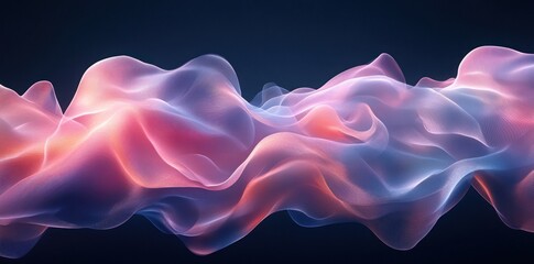 Obraz premium Abstract Pink and Blue Wavy Lines on a Dark Background