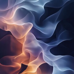 Obraz premium Abstract Flowing Lines in Blue, Orange, and White Hues