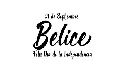 Happy Belize Independence Day Text Animation. Great for Happy Belize Independence Day Celebrations with transparent background, for banner, social media feed wallpaper stories