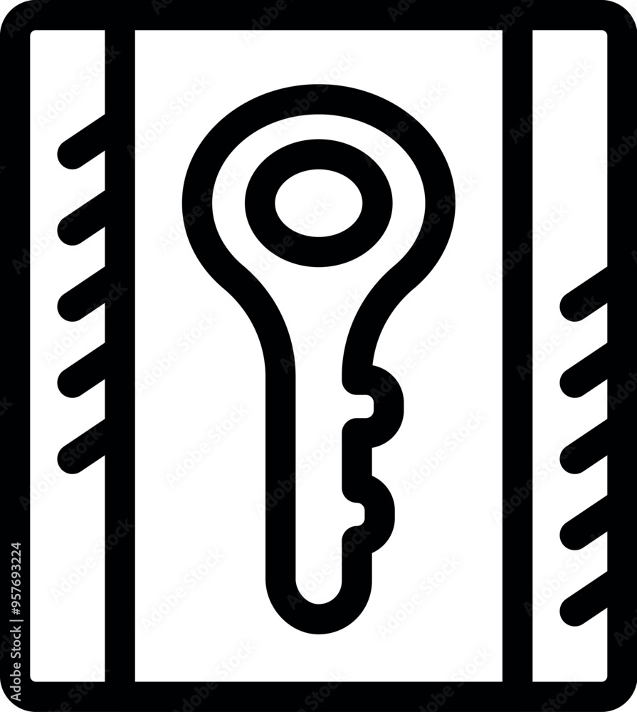 Aufkleber simple icon of a personal diary with a keyhole, representing privacy and security