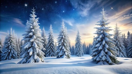 Obraz premium Snowy trees in a winter wonderland, snow, trees, winter, cold, frost, landscape, nature, white, scenic, outdoors, branches