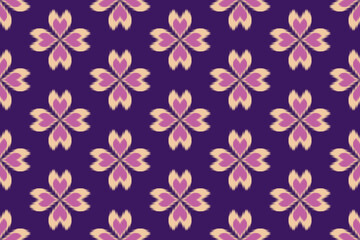 Colorful of Ikat pattern, Thai art design, Ikat Ornament style, Ikat Print. Abstract geometric seamless pattern background traditional ethic for clothing, fabric, textile, fashion.