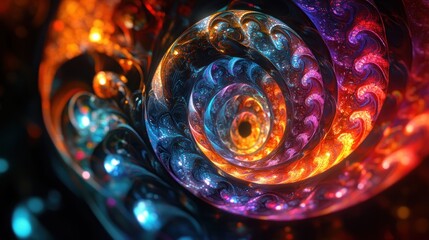 Abstract Swirling Colors with Glowing Details