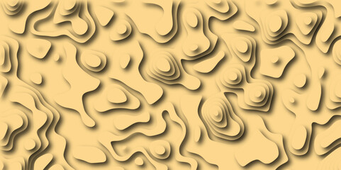 3D Woodcut Stylized Brown Woody topographic contour scheme and terrain. Topography grid map. Contour map background. Geographic line mountain relief. Abstract lines or wavy backdrop background.	