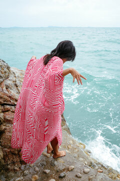 Woman on the cliff
