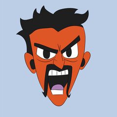 angry face emotion face character illustration cartoon