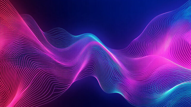 Neon wave lines with blend effect.
