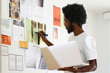 Creative Professional Engaged in Collaborative Moodboard