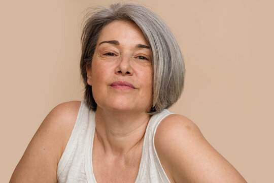 mature woman embracing aging gracefully