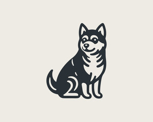 Dog logo design icon symbol vector illustration.