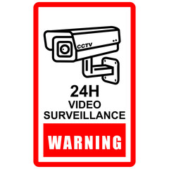 Naklejka premium CCTV, label and sign vector 