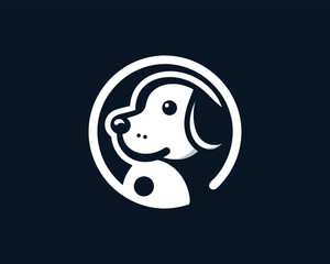 Dog logo design icon symbol vector illustration.