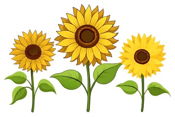 Obraz premium Watercolor sunflowers. Sun flowers Hand drawn illustration for wrapping paper, textile printing.