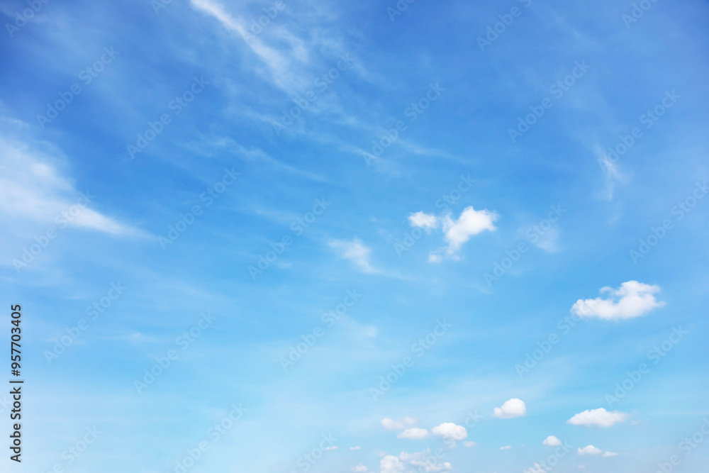Canvas Prints blue sky background and white clouds soft focus, and copy space horizontal shape.