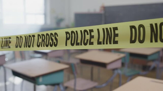 Police line in school violence tragedy