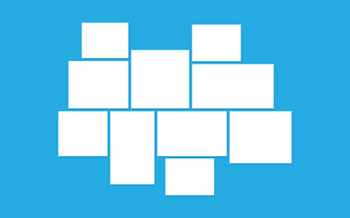 Photo collage template Moodboard grid frames background