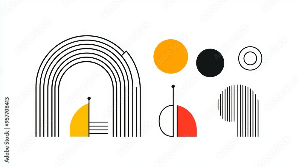 Poster the image is a collection of abstract shapes and lines