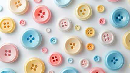 Fototapeta premium pastel light colorful buttons in various sizes on a white background