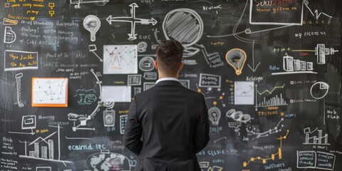 Emotional portrayal of a success strategy board with key achievements positioned for motivational impact