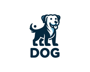 Obraz premium Dog logo design icon symbol vector illustration. Color dog logo vector icon