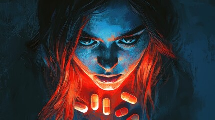 Detailed digital art for prescription drug abuse prevention, showcasing prevention strategies and visual anti-abuse messages.