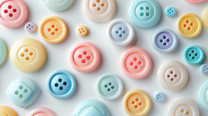 Fototapeta premium pastel light colorful buttons in various sizes on a white background