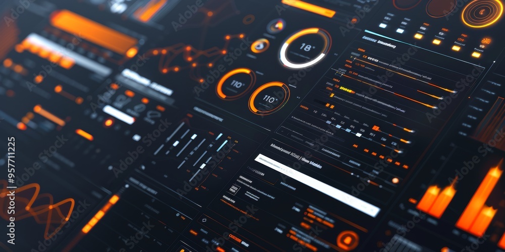 Poster Digital user interface elements in a UX design project, showcasing modern typography and visual hierarchy