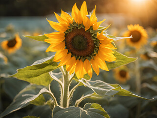 Naklejka premium sunflower in the field