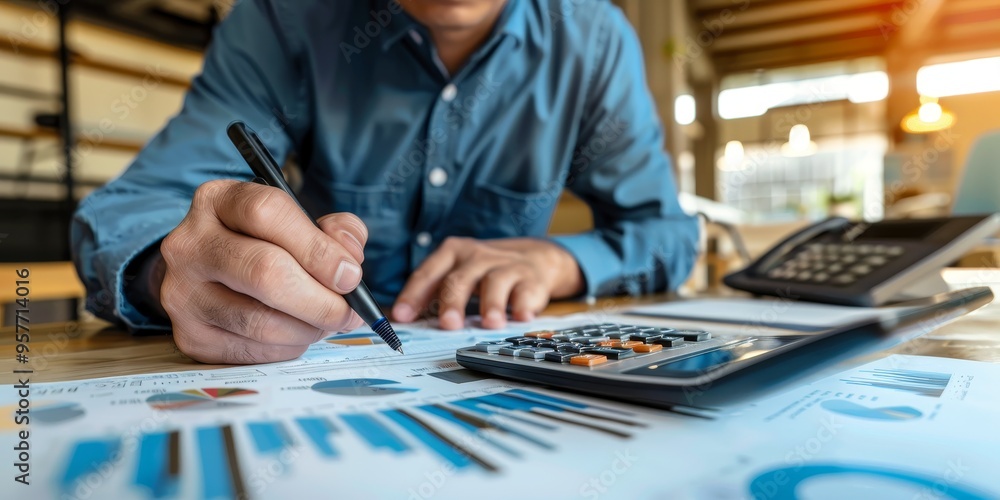 Aufkleber A financial controller overseeing budget allocations and expense management with precision
