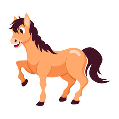 Comic style mascot of surprised horse 