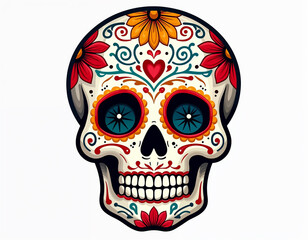 Fototapeta premium Mexican Skull White Background