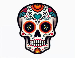 Mexican Skull White Background