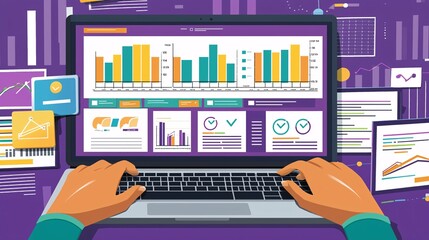 Professional E-Learning Module Development on Laptop Featuring Progress Bars and Certifica