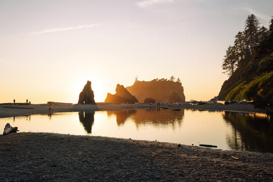 Sunset Reflection on Ruby Beach