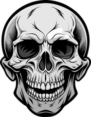 Skull death flat vector icons for apps and games. Human skull png file, 