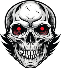 Skull death flat vector icons for apps and games. Human skull png file, 