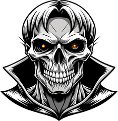 Skull death flat vector icons for apps and games. Human skull png file, 
