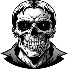 Skull death flat vector icons for apps and games. Human skull png file, 