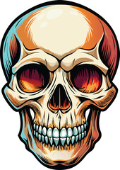 Skull death flat vector icons for apps and games. Human skull png file, 
