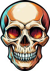Skull death flat vector icons for apps and games. Human skull png file, 