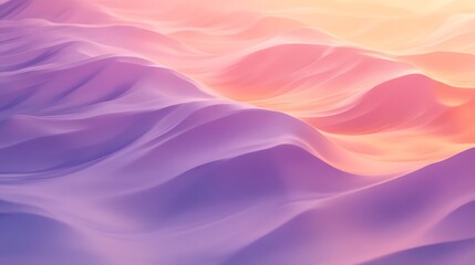 Obraz premium Wavy abstract background featuring soft gradients of purple, pink, and orange