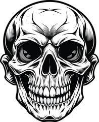 Skull death flat vector icons for apps and games. Human skull png file, 