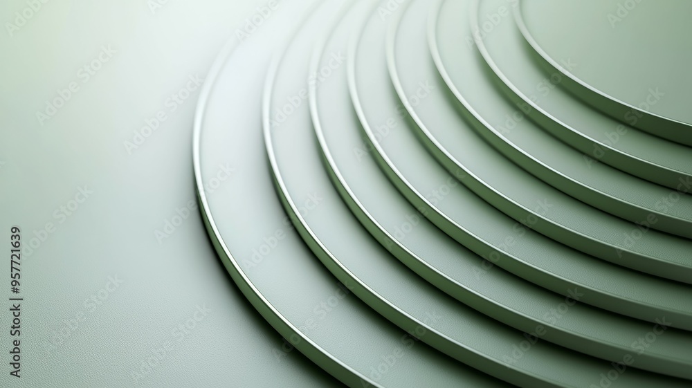 Poster a series of green circles arranged in a row