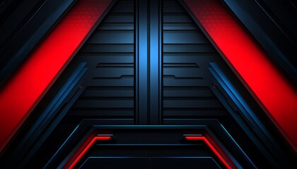 Obraz premium Abstract Geometric Pattern with Red and Blue Accents