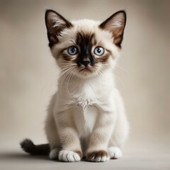 Portrait Of Adorable Young Siamese Mix Cat
